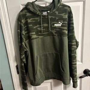Puma Green Camo Pullover Hoodie